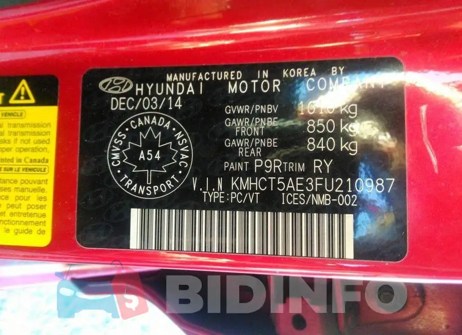 KMHCT5AE3FU210987 Photo# 9