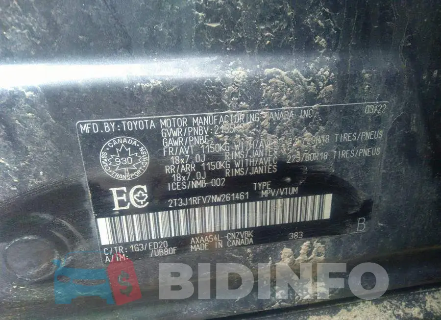2T3J1RFV7NW261461 Photo# 9