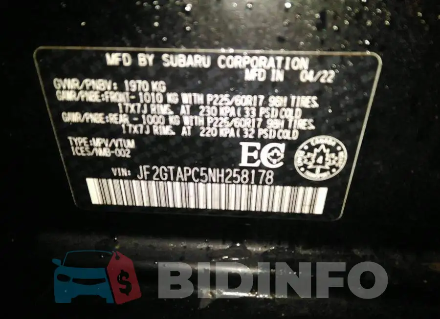 JF2GTAPC5NH258178 Photo# 9