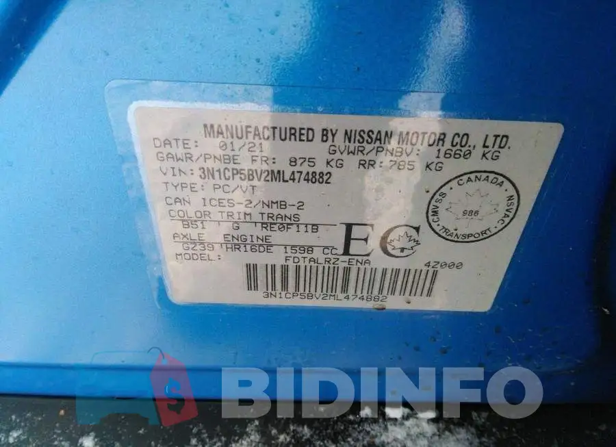 3N1CP5BV2ML474882 Photo# 9