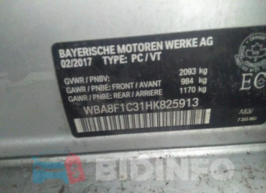 WBA8F1C31HK825913 Photo# 9