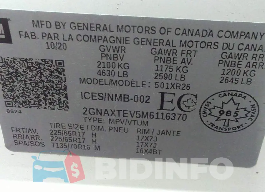 2GNAXTEV5M6116370 Photo# 9