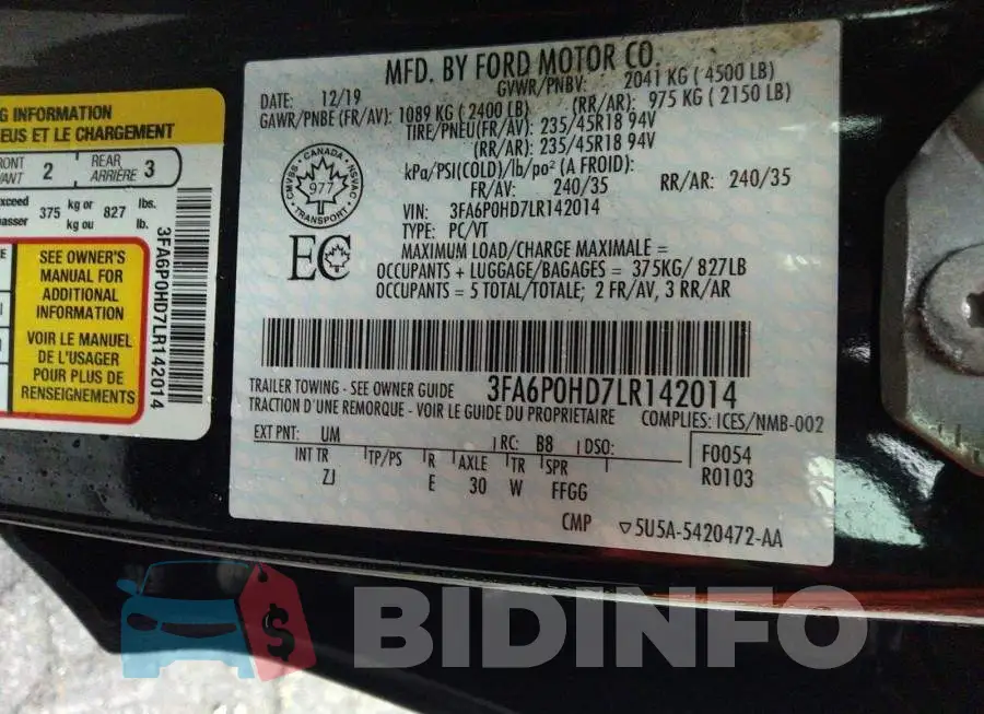 3FA6P0HD7LR142014 Photo# 9