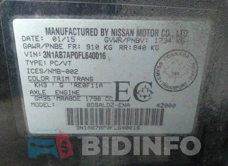 3N1AB7AP0FL640016 Photo# 9