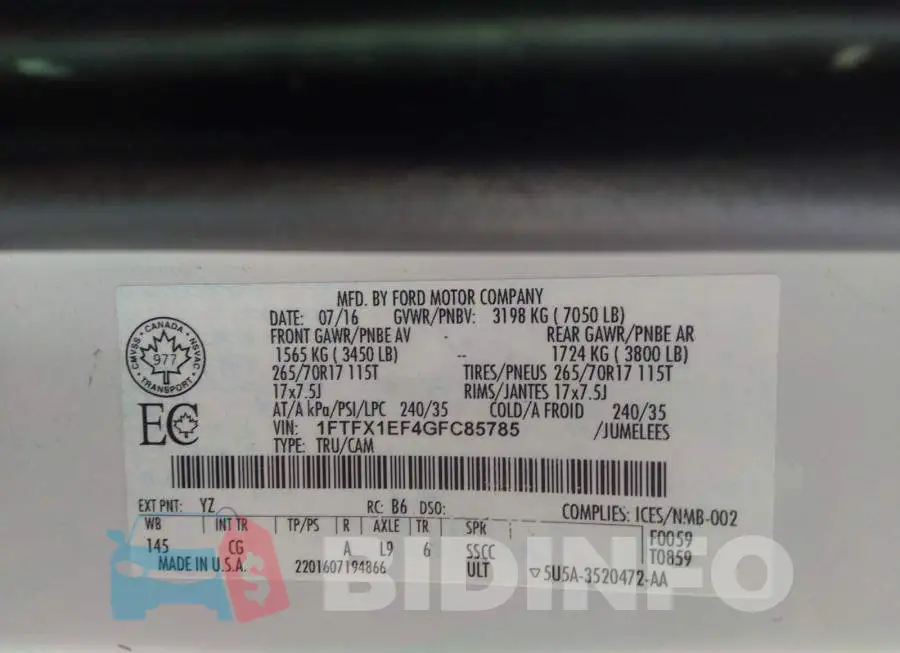 1FTFX1EF4GFC85785 Photo# 9