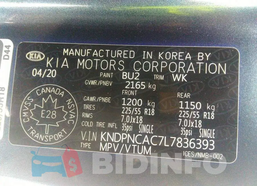 KNDPNCAC7L7836393 Photo# 9