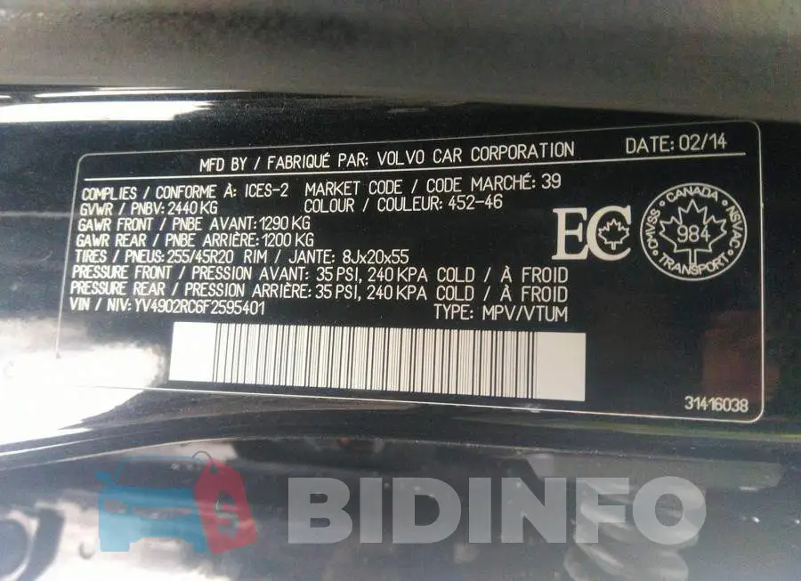 YV4902RC6F2595401 Photo# 9