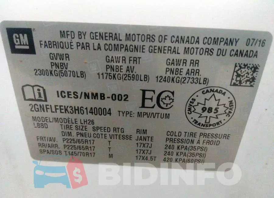 2GNFLFEK3H6140004 Photo# 9