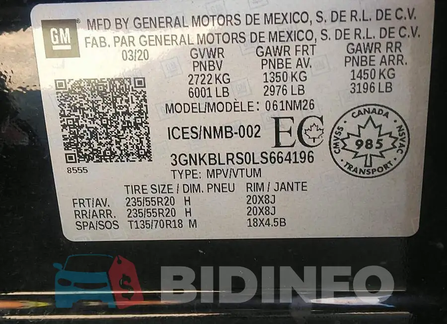 3GNKBLRS0LS664196 Photo# 9