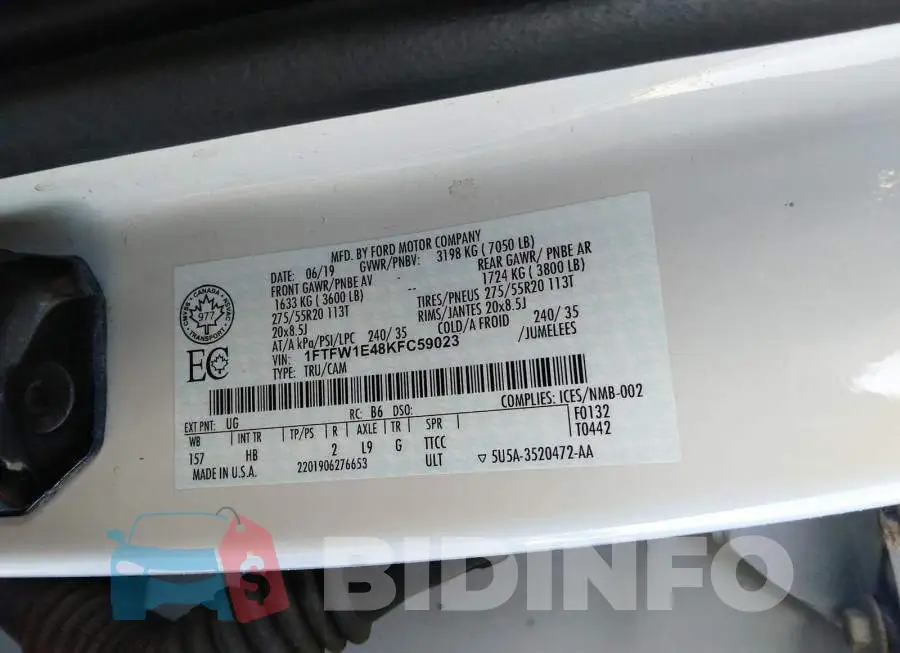 1FTFW1E48KFC59023 Photo# 9