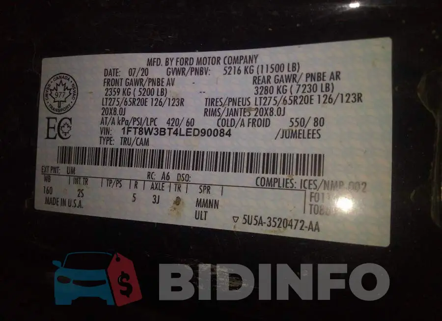 1FT8W3BT4LED90084 Photo# 9