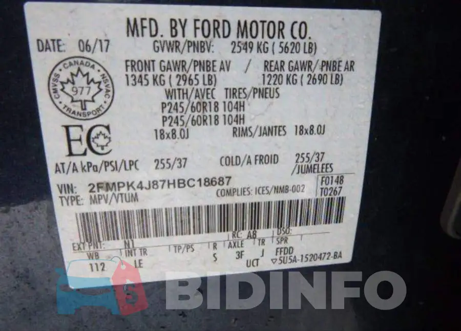2FMPK4J87HBC18687 Photo# 9