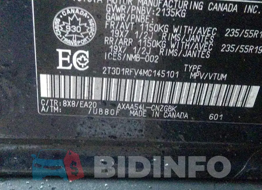 2T3D1RFV4MC145101 Photo# 9