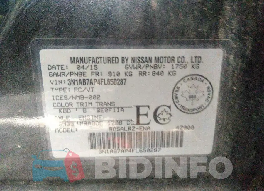 3N1AB7AP4FL650287 Photo# 9