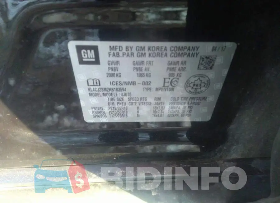 KL4CJ2SM2HB183594 Photo# 9