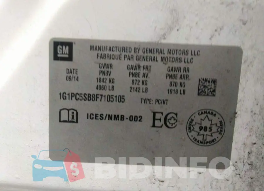 1G1PC5SB8F7105105 Photo# 9