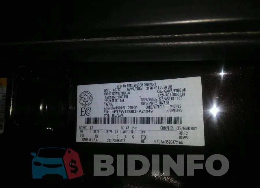 1FTFW1EG8JFA21049 Photo# 9