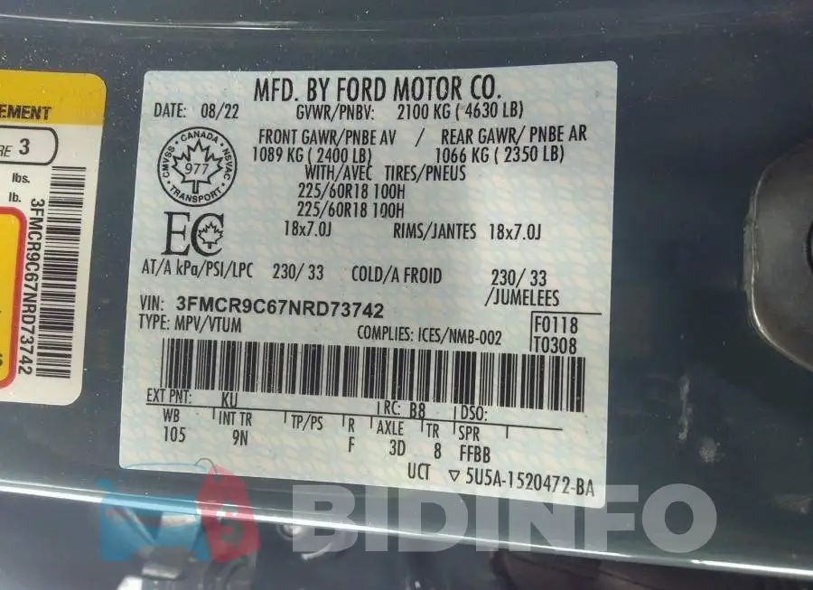3FMCR9C67NRD73742 Photo# 9