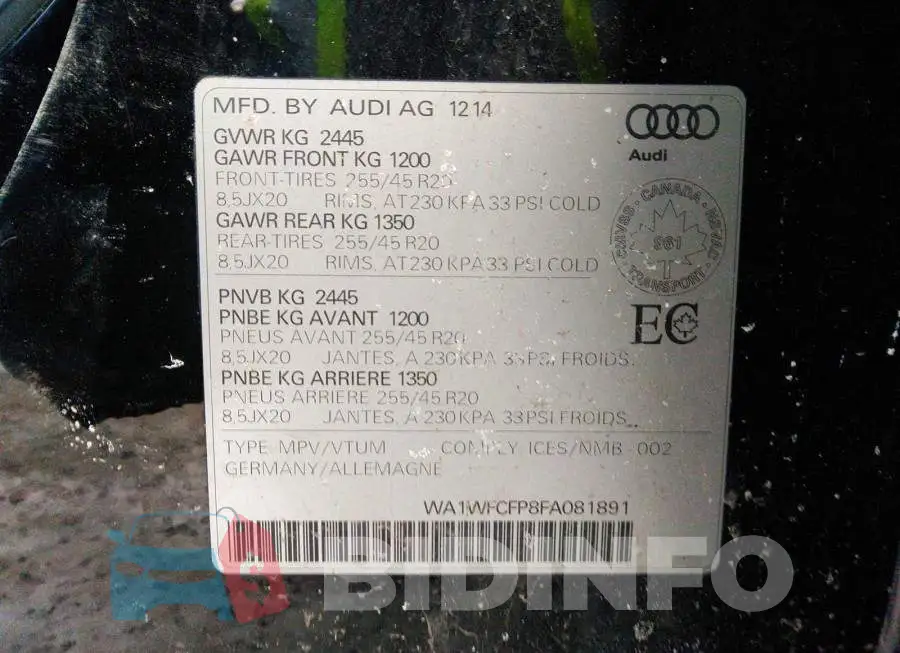 WA1WFCFP8FA081891 Photo# 9