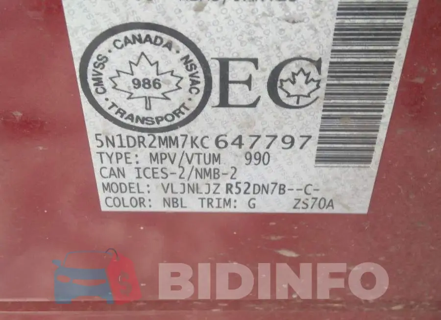 5N1DR2MM7KC647797 Photo# 9