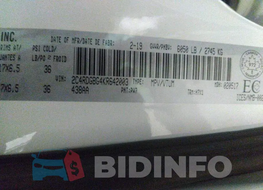 2C4RDGBG4KR642003 Photo# 9