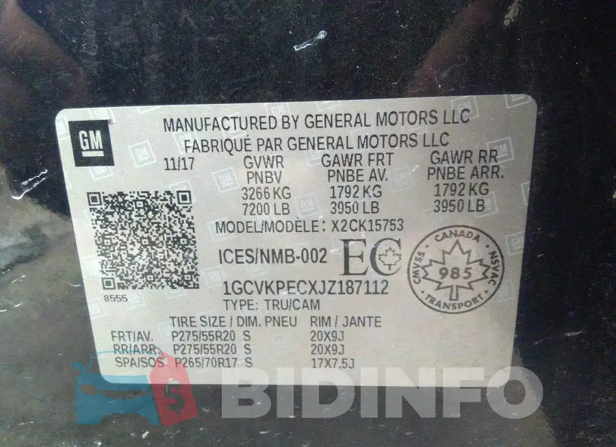 1GCVKPECXJZ187112 Photo# 9