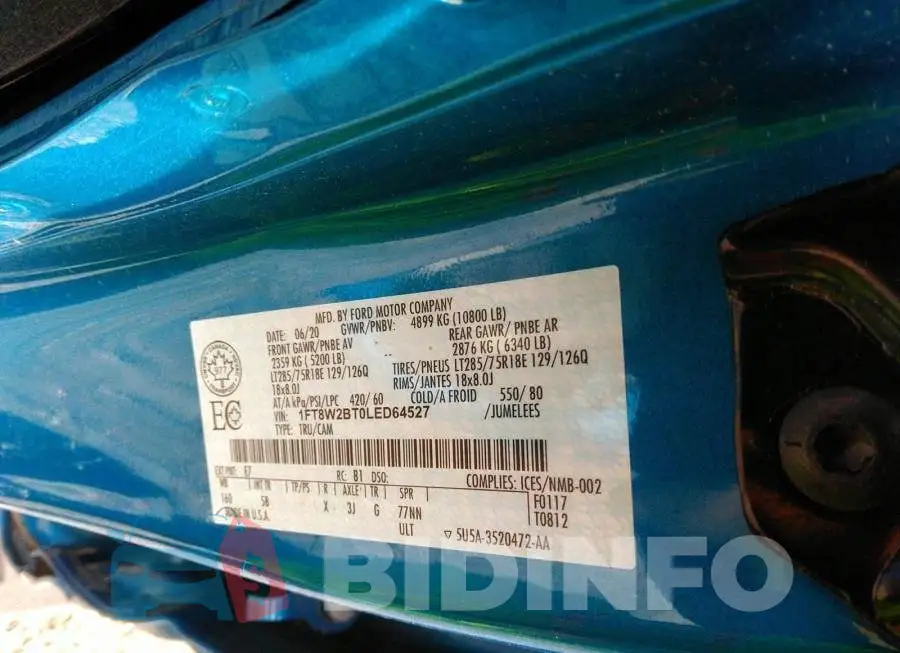 1FT8W2BT0LED64527 Photo# 9