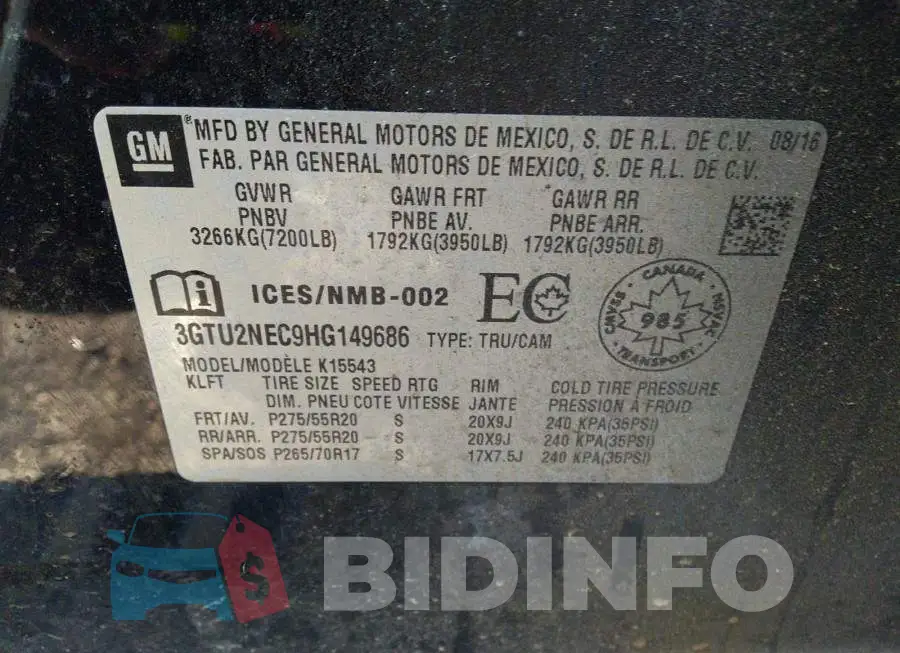 3GTU2NEC9HG149686 Photo# 9