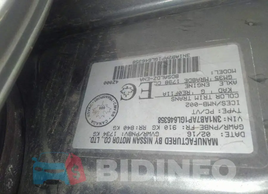 3N1AB7AP1GL646358 Photo# 9