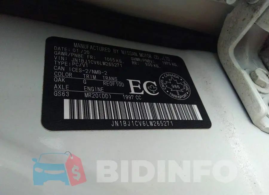JN1BJ1CV6LW265271 Photo# 9