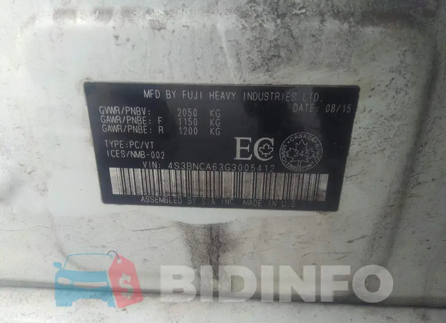 4S3BNCA63G3005412 Photo# 9