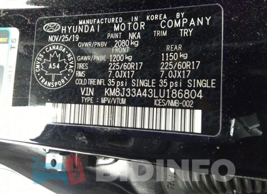 KM8J33A43LU186804 Photo# 9