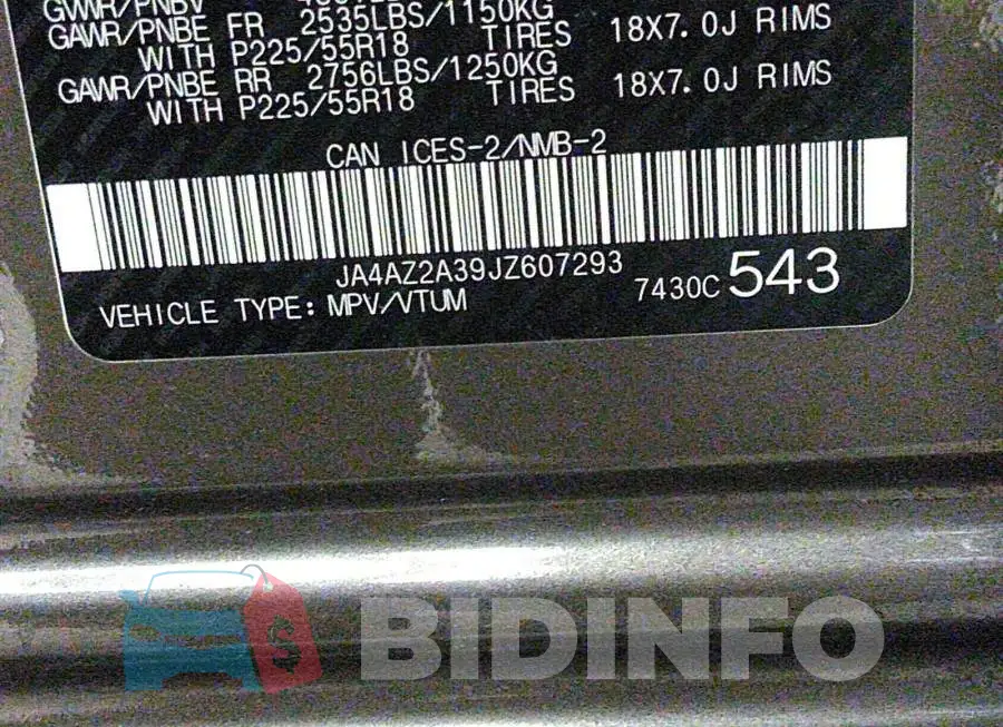JA4AZ2A39JZ607293 Photo# 9