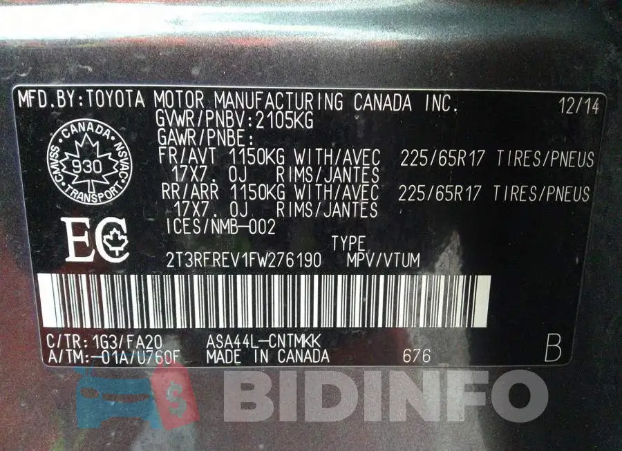 2T3RFREV1FW276190 Photo# 9