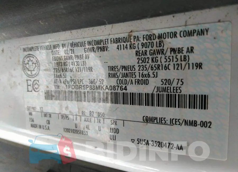 1FDBR5P88MKA08764 Photo# 9