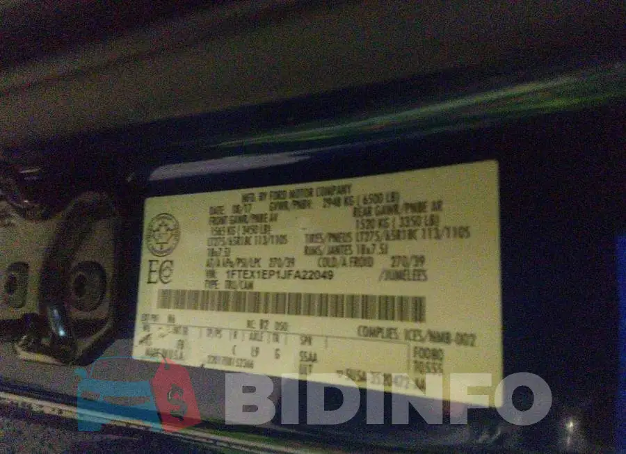 1FTEX1EP1JFA22049 Photo# 9
