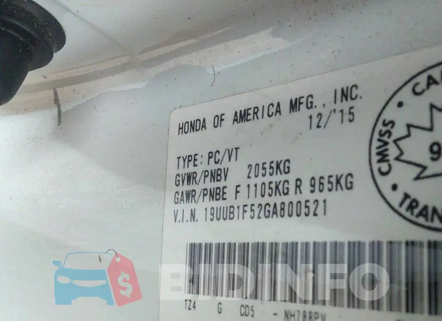19UUB1F52GA800521 Photo# 9