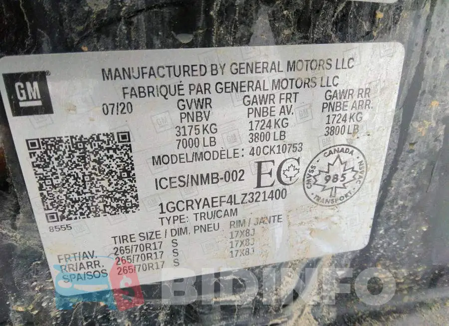 1GCRYAEF4LZ321400 Photo# 9