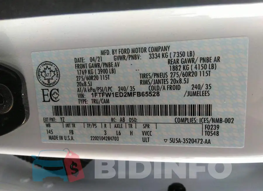 1FTFW1ED2MFB65528 Photo# 9