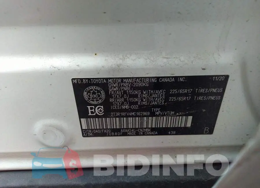 2T3R1RFV4MC162969 Photo# 9