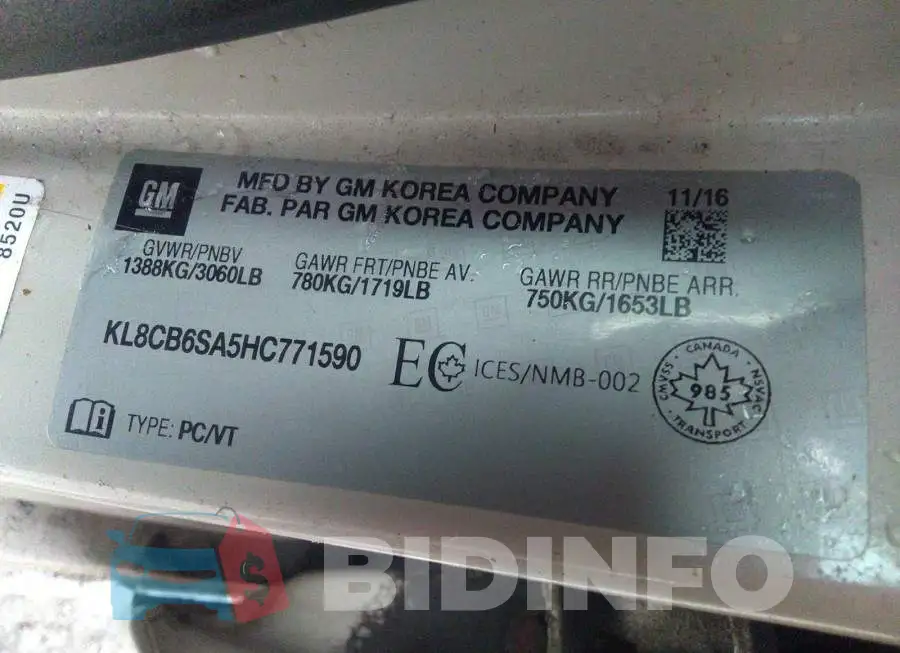 KL8CB6SA5HC771590 Photo# 9