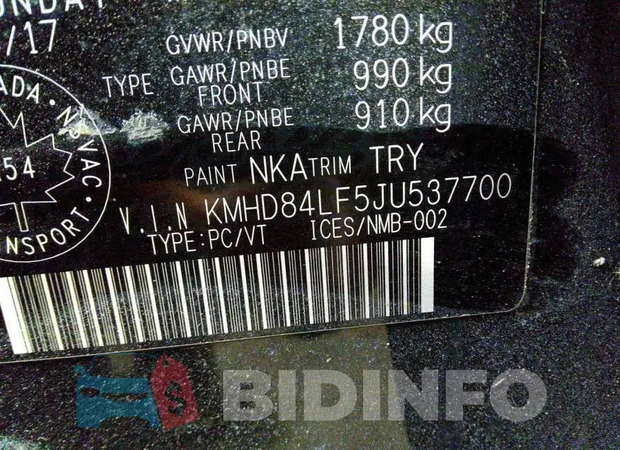 KMHD84LF5JU537700 Photo# 9