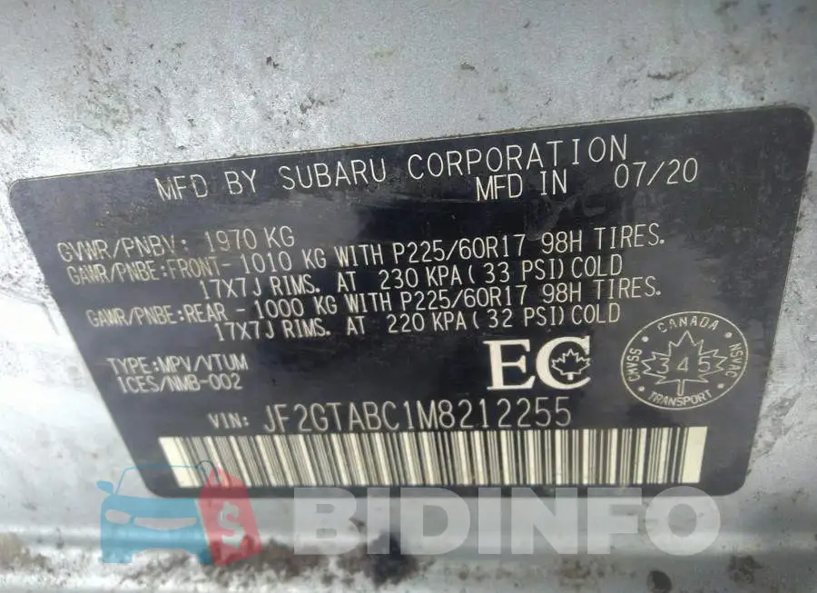 JF2GTABC1M8212255 Photo# 9