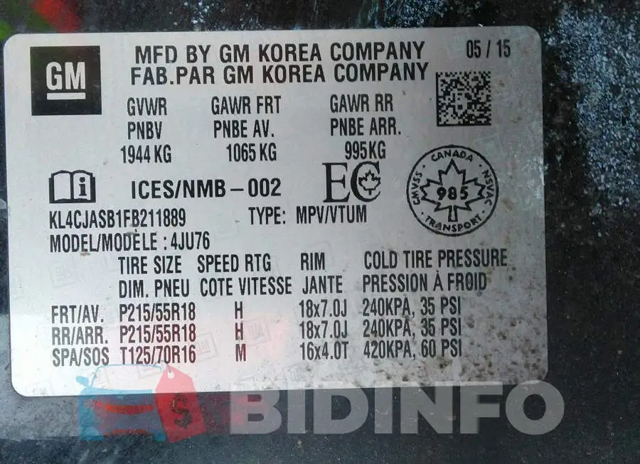 KL4CJASB1FB211889 Photo# 9