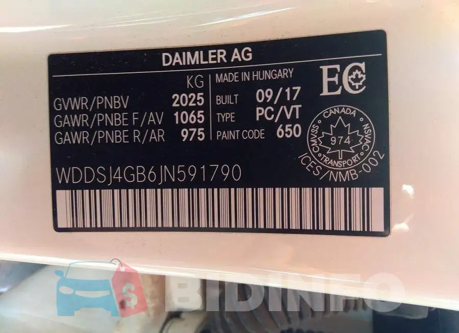 WDDSJ4GB6JN591790 Photo# 9