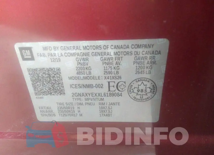 2GNAXYEXXL6189084 Photo# 9