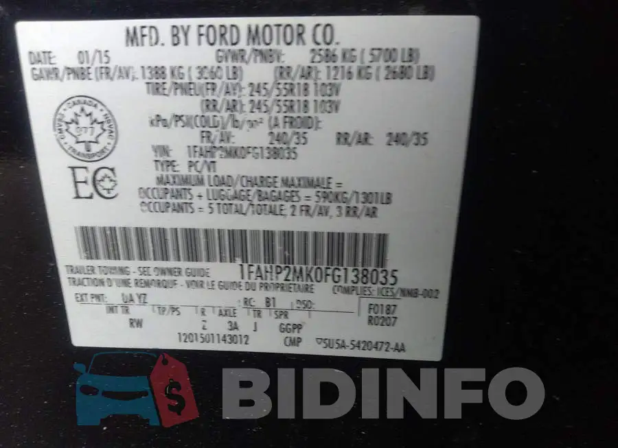 1FAHP2MK0FG138035 Photo# 9