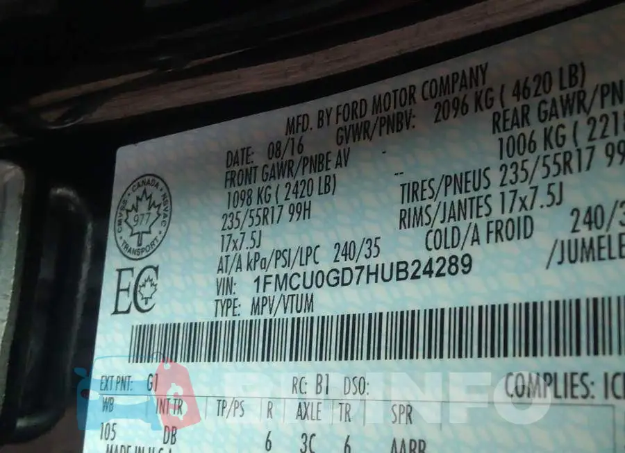 1FMCU0GD7HUB24289 Photo# 9