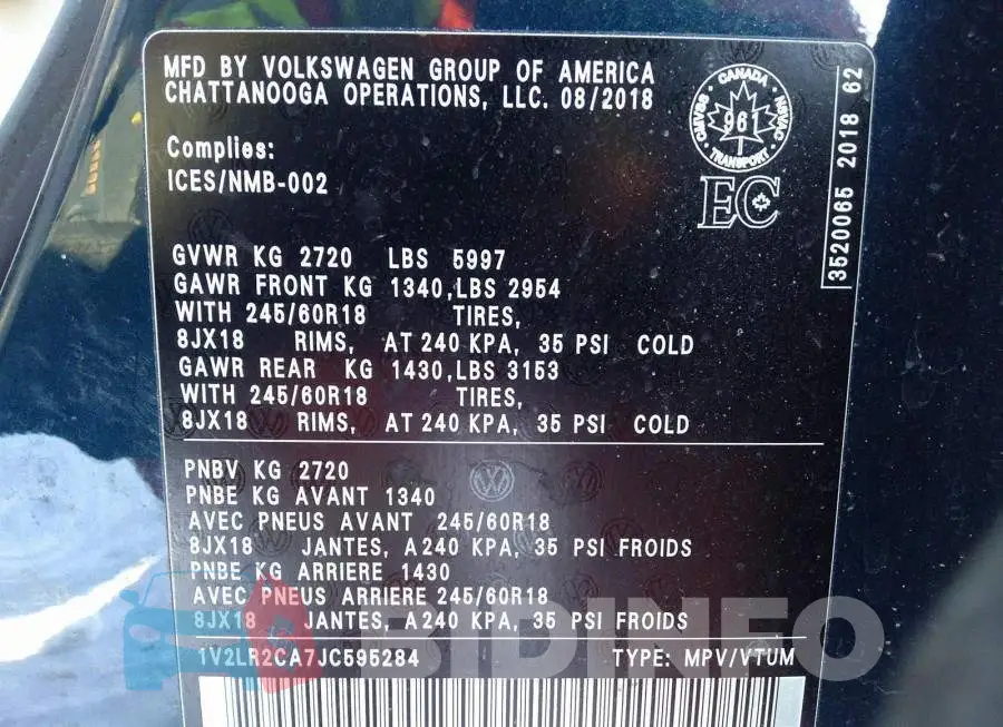 1V2LR2CA7JC595284 Photo# 9