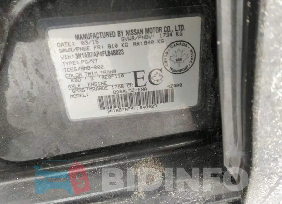 3N1AB7AP4FL648023 Photo# 9